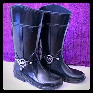 Girls Black MIchael Kors Rain Boots